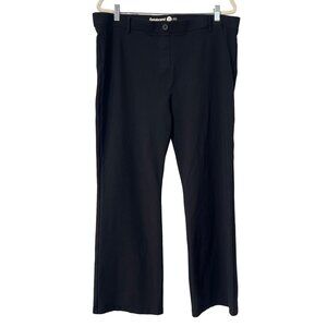 Betabrand Womens 2XL Petite Black Dress Yoga Pants Rayon Black Wide Leg